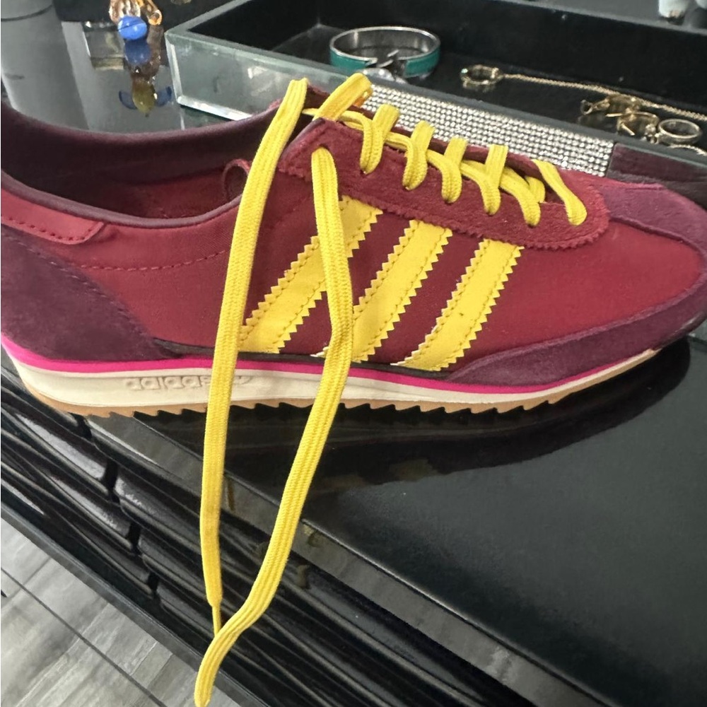 Adidas SL 72 OG Noble Maroon and Yellow Retro Runner Sneakers